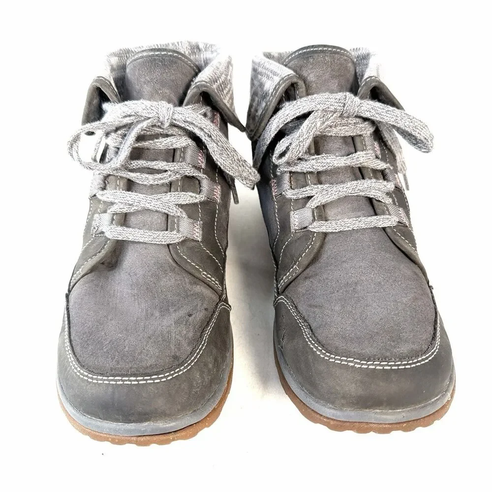 Chaco Barbary Hiking Boots Castlerock Gray Waterproof Leather Women's 9 J106392